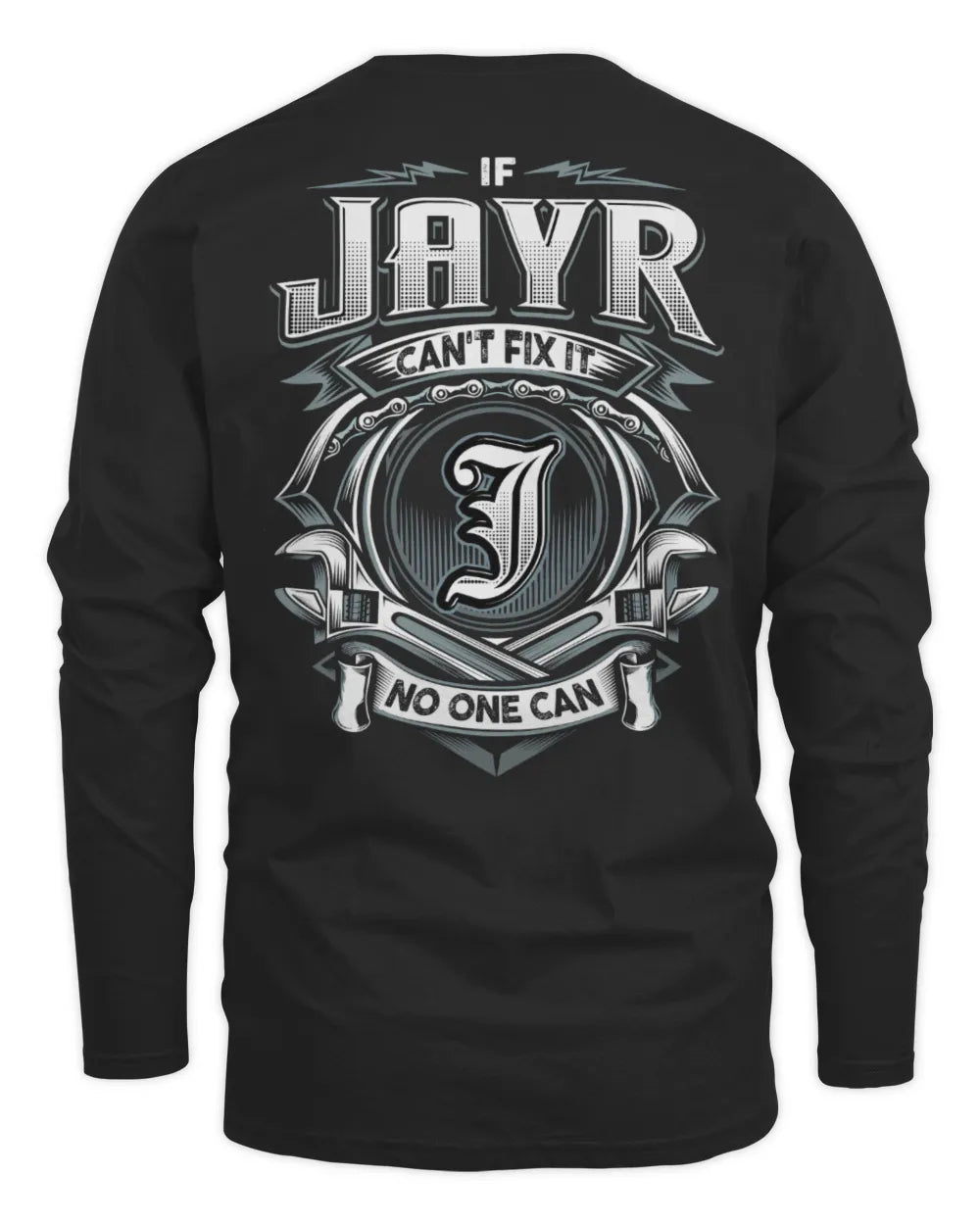 JAYR AP81-K4-626 - Personalized Ahmed Quote Apparel “If Ahmed Can't Fix It, No One Can” - Men's Long Sleeved T-Shirt - Black