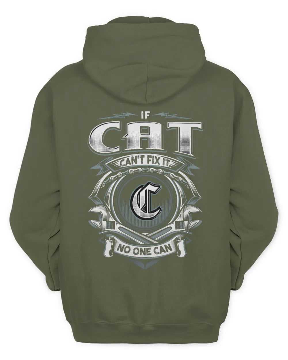 CAT AP81-K4-626 - Personalized Ahmed Quote Apparel “If Ahmed Can't Fix It, No One Can” - Unisex Hoodie - Military Green
