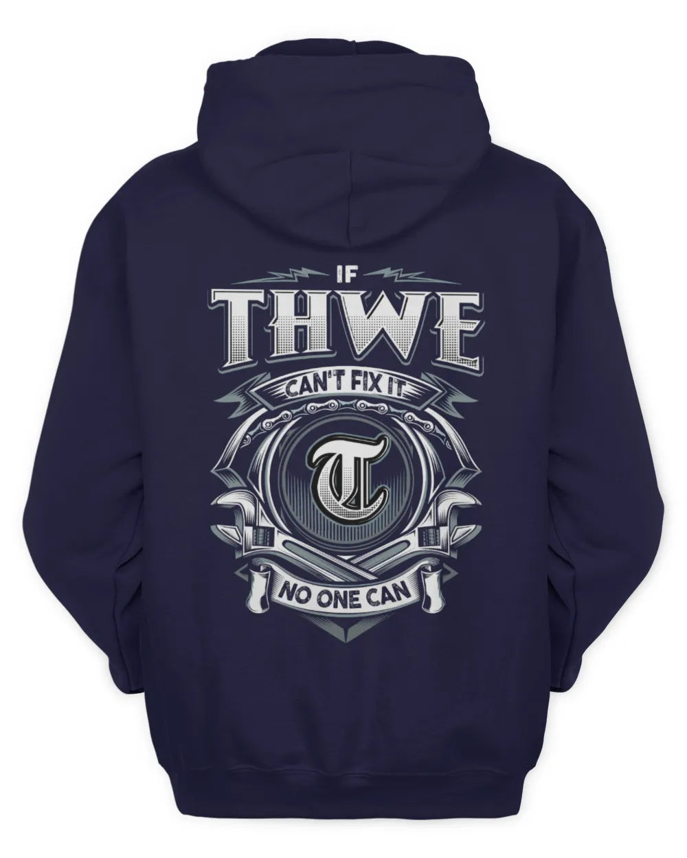 THWE AP81-K4-626 - Personalized Ahmed Quote Apparel “If Ahmed Can't Fix It, No One Can” - Unisex Hoodie - Navy