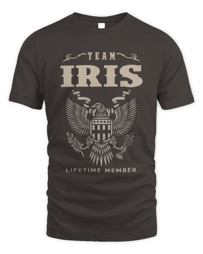 IRIS TP06-K82 – Personalized Classic Style Apparel “Team NAME Lifetime Member” - Unisex Standard T-Shirt - Dark Chocolate