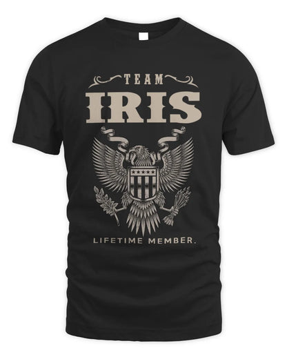 IRIS TP06-K82 – Personalized Classic Style Apparel “Team NAME Lifetime Member” - Unisex Standard T-Shirt - Black