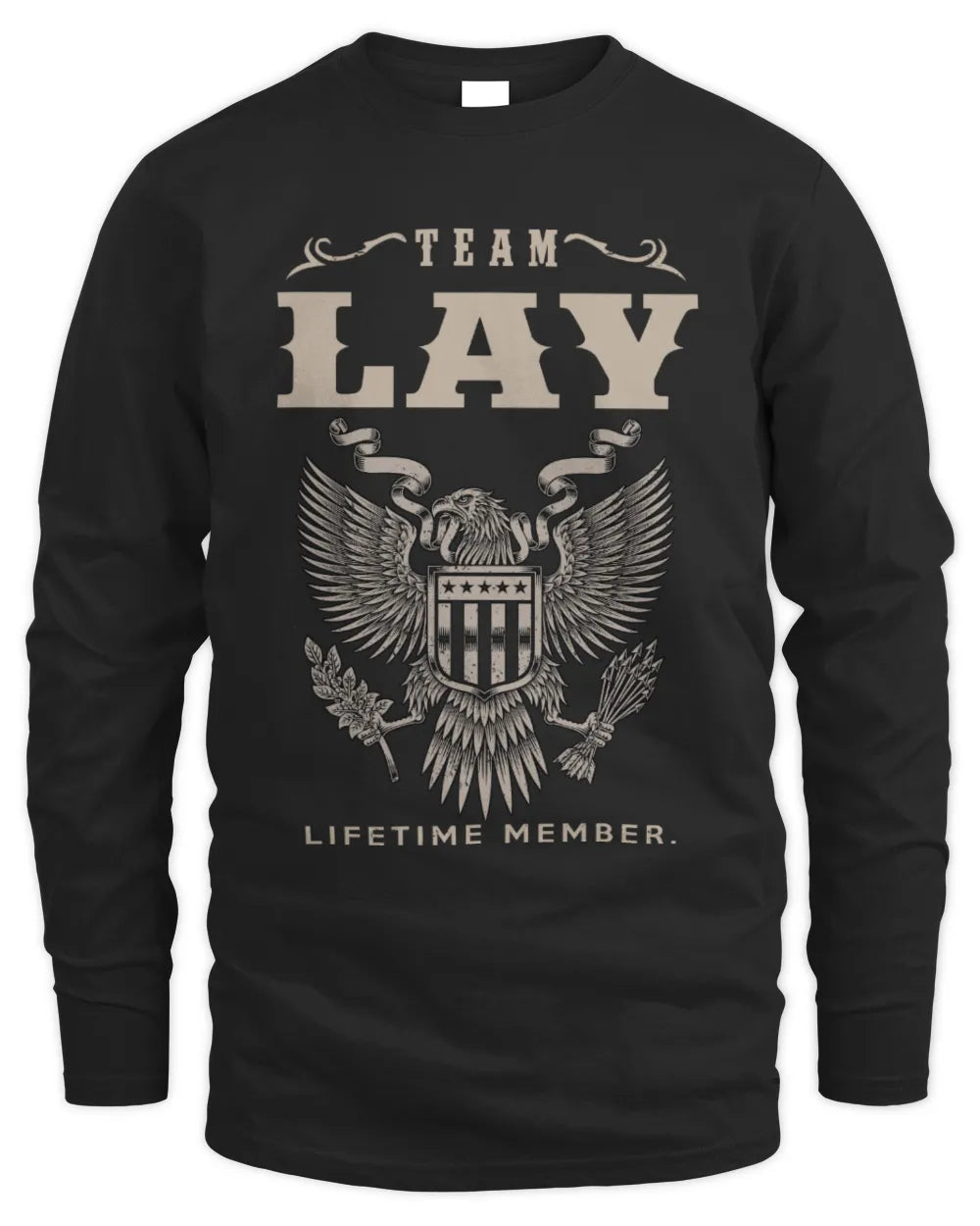 LAY TP06-K82 – Personalized Classic Style Apparel “Team NAME Lifetime Member” - Men's Long Sleeved T-Shirt - Black