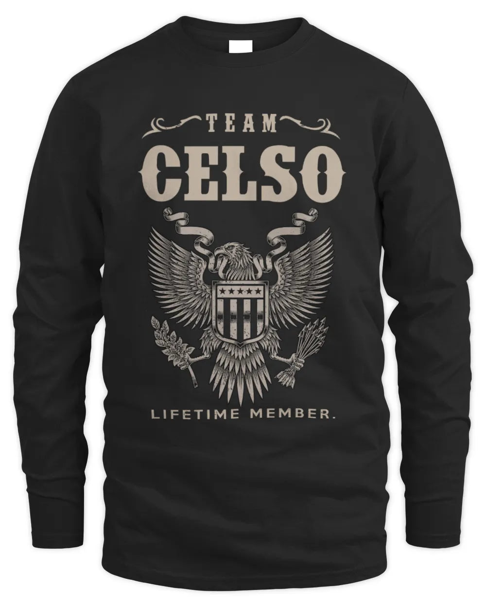 CELSO TP06-K82 – Personalized Classic Style Apparel “Team NAME Lifetime Member” - Men's Long Sleeved T-Shirt - Black