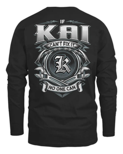 KAI AP81-K4-626 - Personalized Ahmed Quote Apparel “If Ahmed Can't Fix It, No One Can” - Men's Long Sleeved T-Shirt - Black