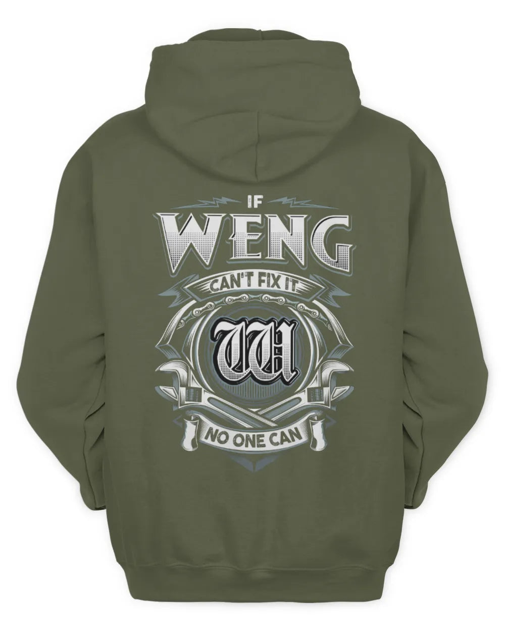 WENG AP81-K4-626 - Personalized Ahmed Quote Apparel “If Ahmed Can't Fix It, No One Can” - Unisex Hoodie - Military Green
