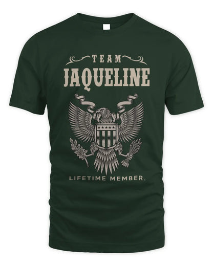 JAQUELINE TP06-K82 – Personalized Classic Style Apparel “Team NAME Lifetime Member” - Unisex Standard T-Shirt - Forest Green