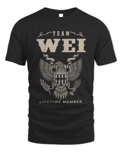 WEI TP06-K82 – Personalized Classic Style Apparel “Team NAME Lifetime Member” - Unisex Standard T-Shirt - Black