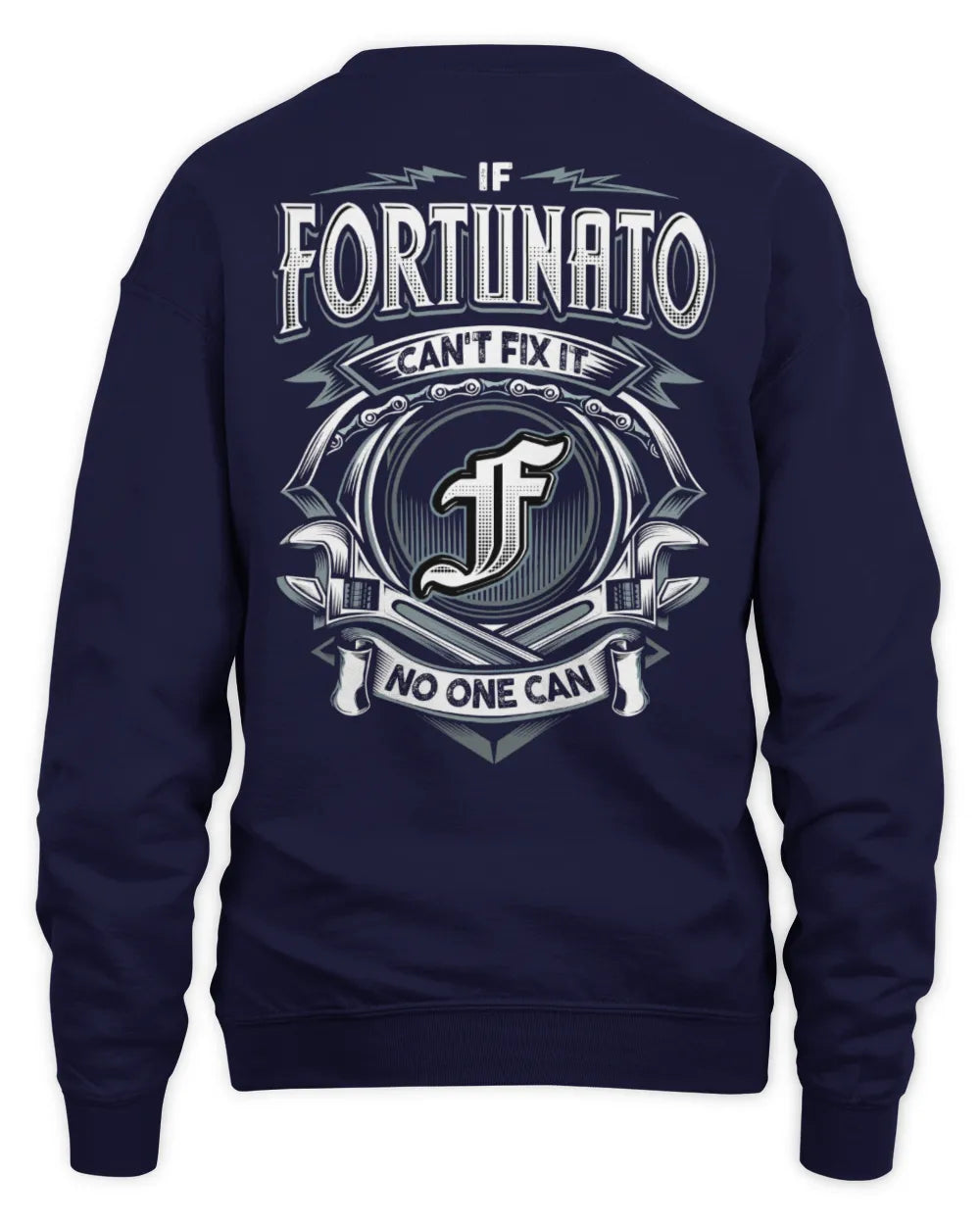FORTUNATO AP81-K4-626 - Personalized Ahmed Quote Apparel “If Ahmed Can't Fix It, No One Can” - Unisex Sweatshirt - Navy