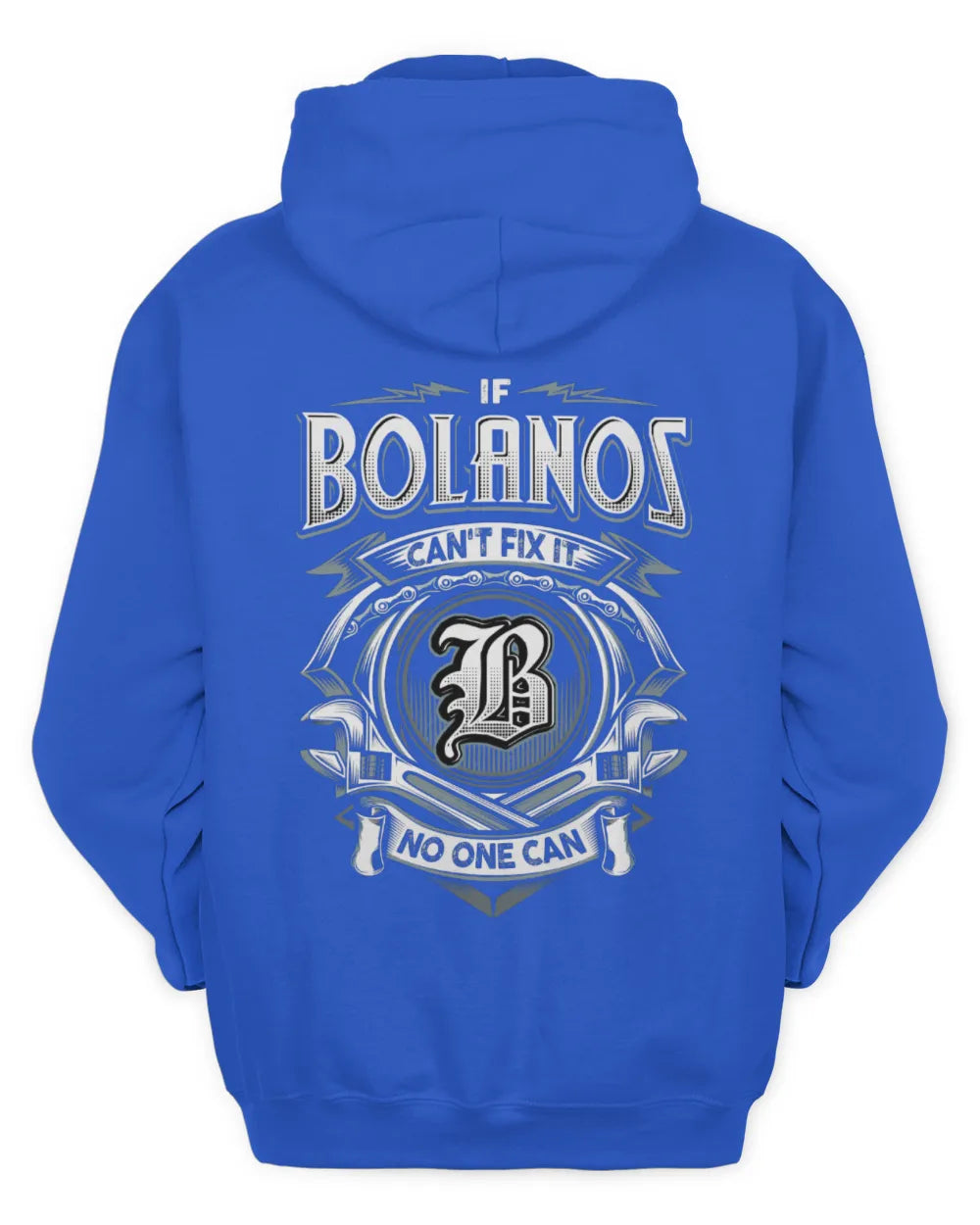 BOLANOS AP81-K4-626 - Personalized Ahmed Quote Apparel “If Ahmed Can't Fix It, No One Can” - Unisex Hoodie - Royal