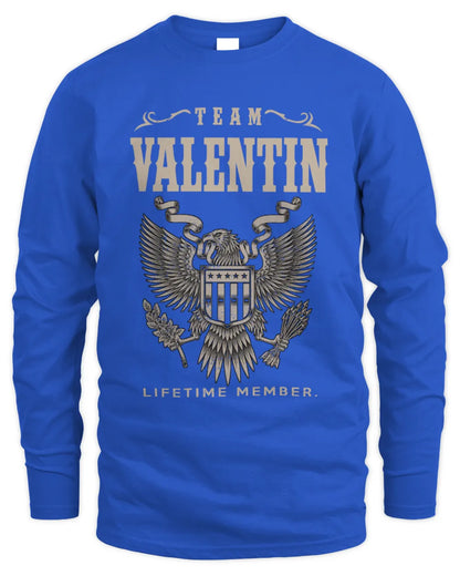 VALENTIN TP06-K82 – Personalized Classic Style Apparel “Team NAME Lifetime Member” - Men's Long Sleeved T-Shirt - Royal