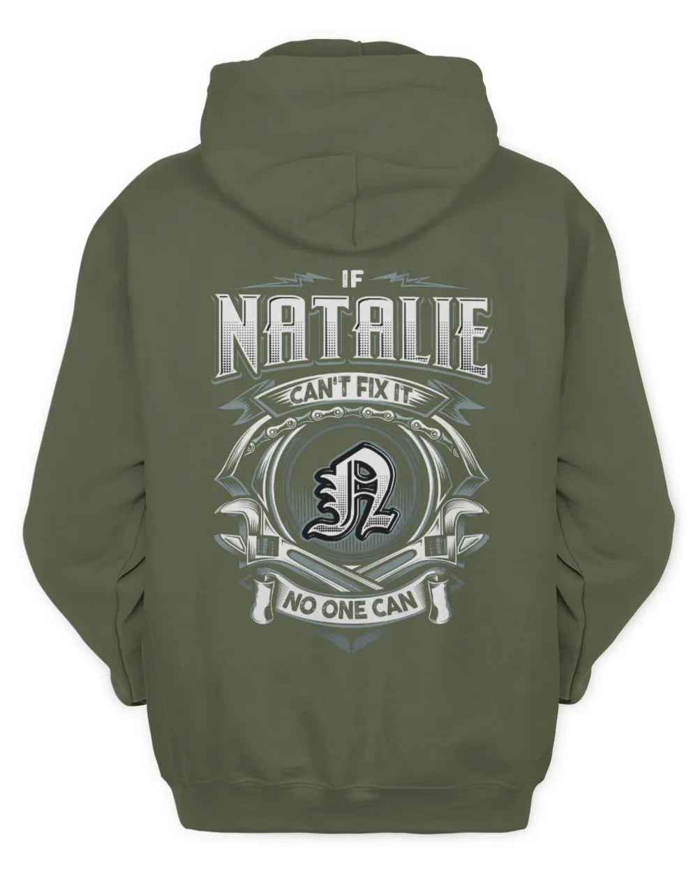 NATALIE AP81-K4-626 - Personalized Ahmed Quote Apparel “If Ahmed Can't Fix It, No One Can” - Unisex Hoodie - Military Green