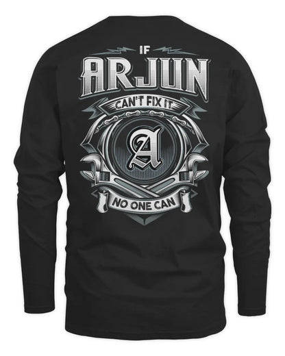 ARJUN AP81-K4-626 - Personalized Ahmed Quote Apparel “If Ahmed Can't Fix It, No One Can” - Men's Long Sleeved T-Shirt - Black