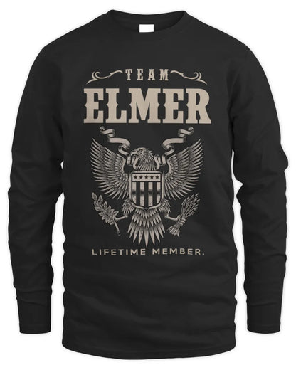 ELMER TP06-K82 – Personalized Classic Style Apparel “Team NAME Lifetime Member” - Men's Long Sleeved T-Shirt - Black