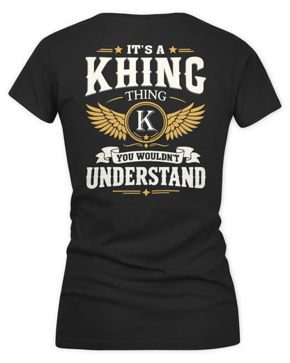 KHING KT06-M008 It’s a [NAME] Thing – You Wouldn’t Understand | Personalized Vintage T-Shirt - Women's V-Neck T-Shirt - Black