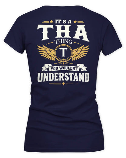 THA KT06-M008 It’s a [NAME] Thing – You Wouldn’t Understand | Personalized Vintage T-Shirt - Women's V-Neck T-Shirt - Navy