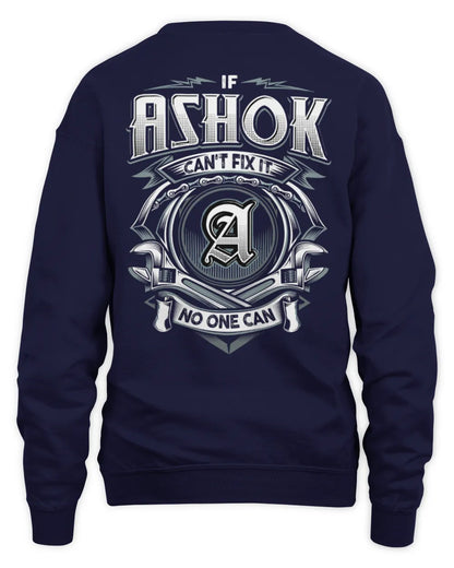 ASHOK AP81-K4-626 - Personalized Ahmed Quote Apparel “If Ahmed Can't Fix It, No One Can” - Unisex Sweatshirt - Navy