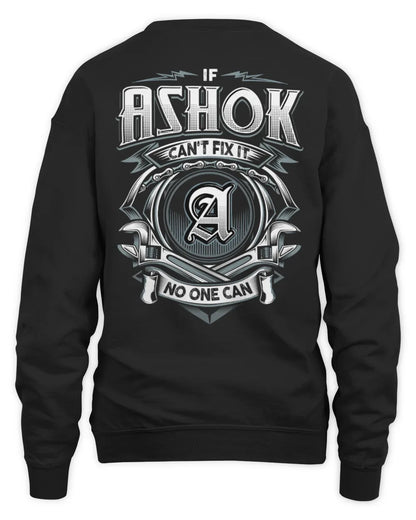 ASHOK AP81-K4-626 - Personalized Ahmed Quote Apparel “If Ahmed Can't Fix It, No One Can” - Unisex Sweatshirt - Black