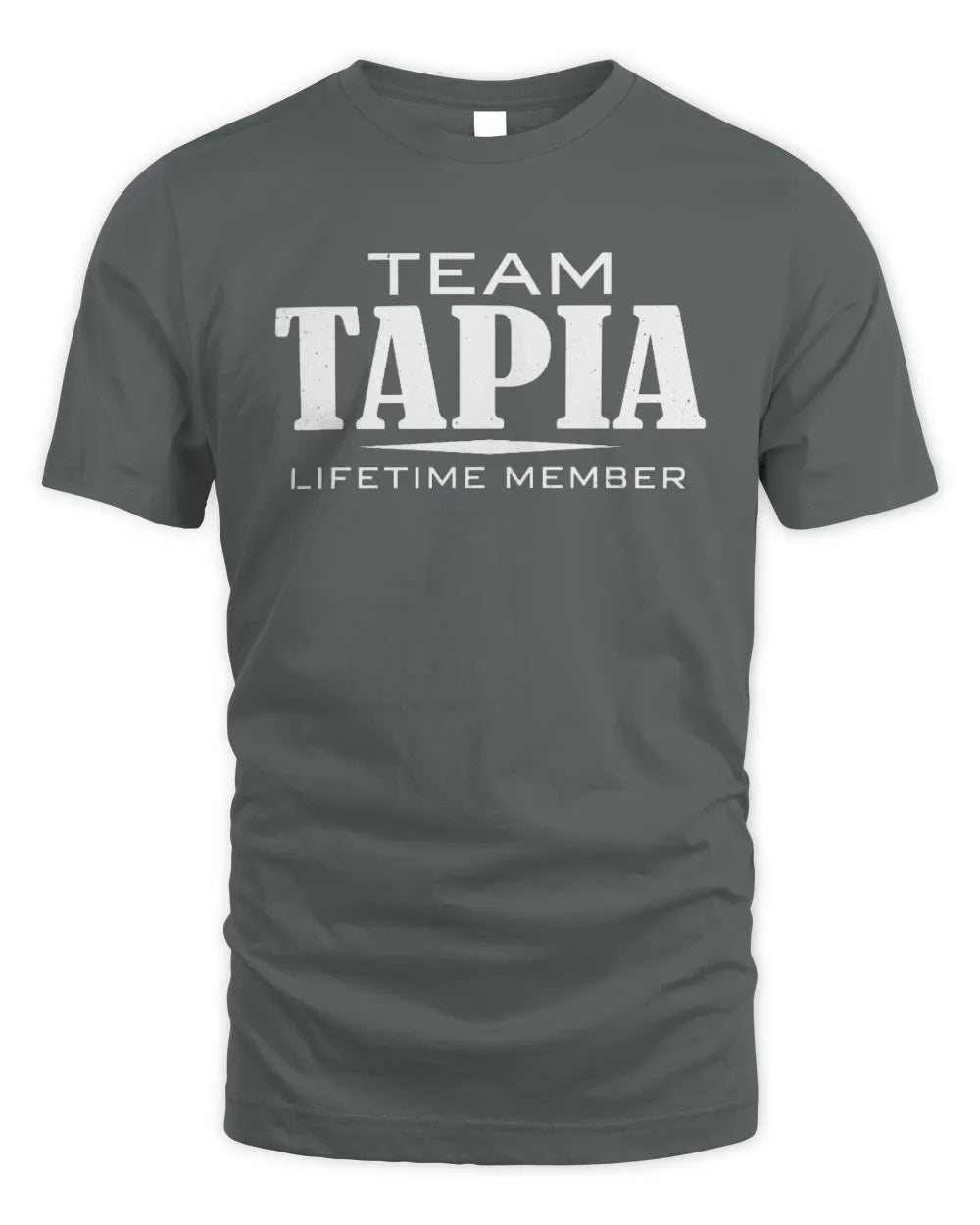 TAPIA BL62-K4-128 - Personalized “Team NAME Lifetime Member” - Unisex Standard T-Shirt - Charcoal