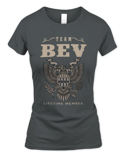 BEV TP06-K82 – Personalized Classic Style Apparel “Team NAME Lifetime Member” - Women's Standard T-Shirt - Charcoal