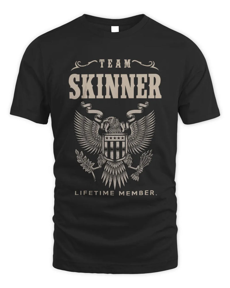 SKINNER TP06-K82 – Personalized Classic Style Apparel “Team NAME Lifetime Member” - Unisex Standard T-Shirt - Black
