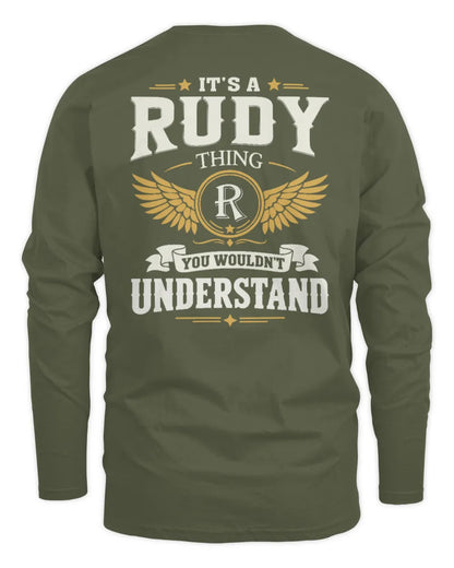 RUDY KT06-M008 It’s a [NAME] Thing – You Wouldn’t Understand | Personalized Vintage T-Shirt - Men's Long Sleeved T-Shirt - Military Green
