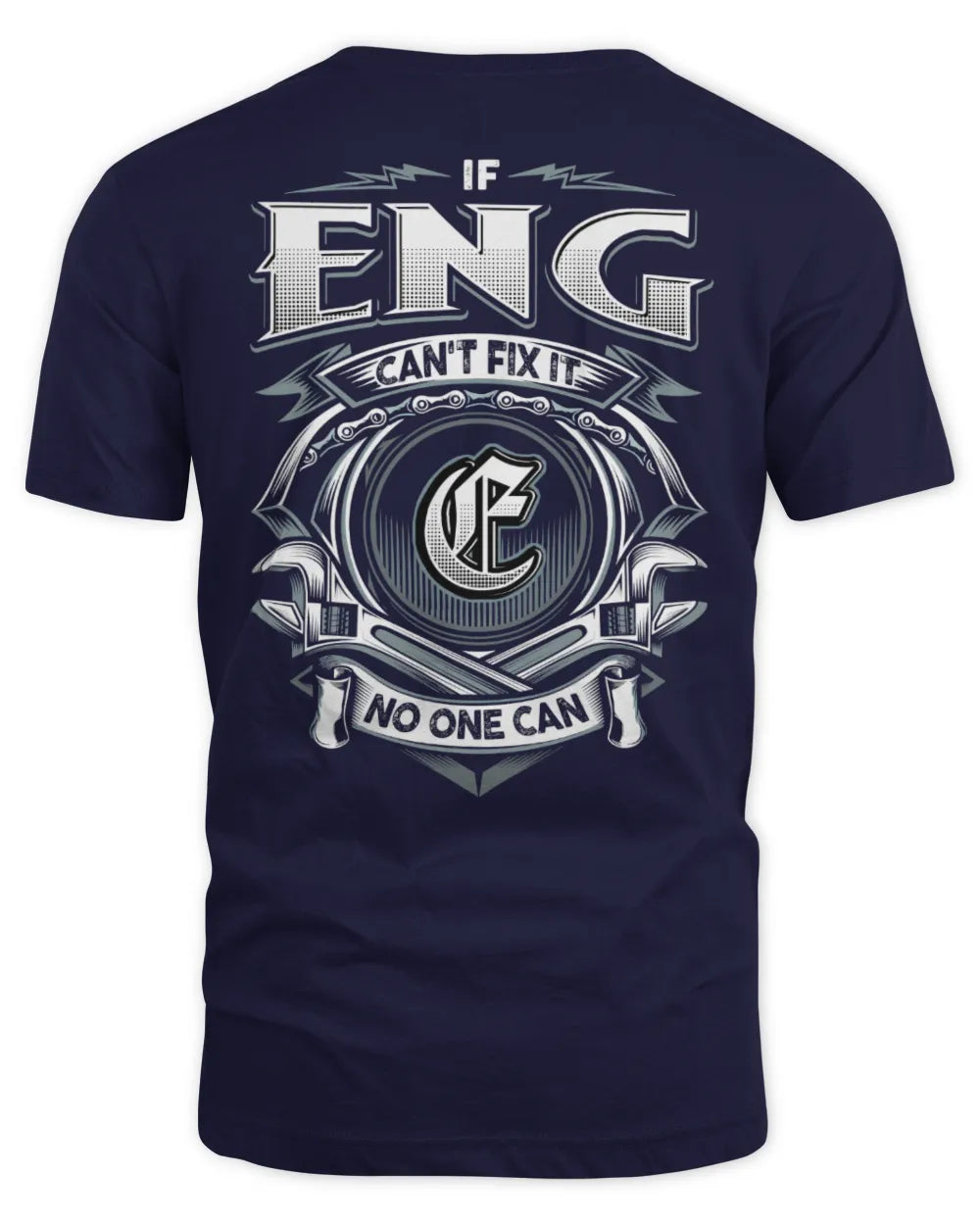 ENG AP81-K4-626 - Personalized Ahmed Quote Apparel “If Ahmed Can't Fix It, No One Can” - Unisex Standard T-Shirt - Navy