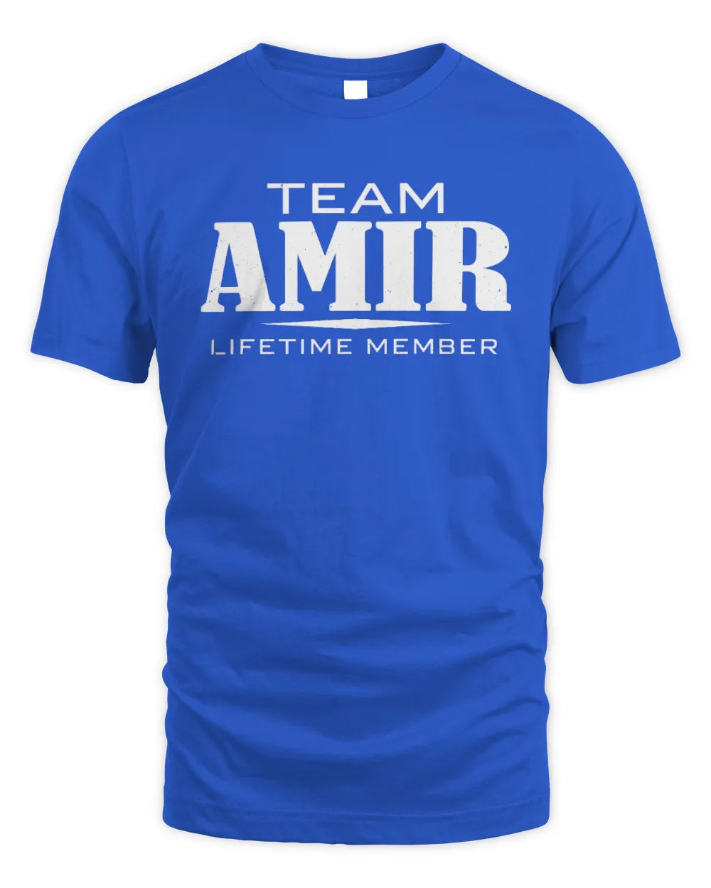 AMIR BL62-K4-128 - Personalized “Team NAME Lifetime Member” - Unisex Standard T-Shirt - Royal