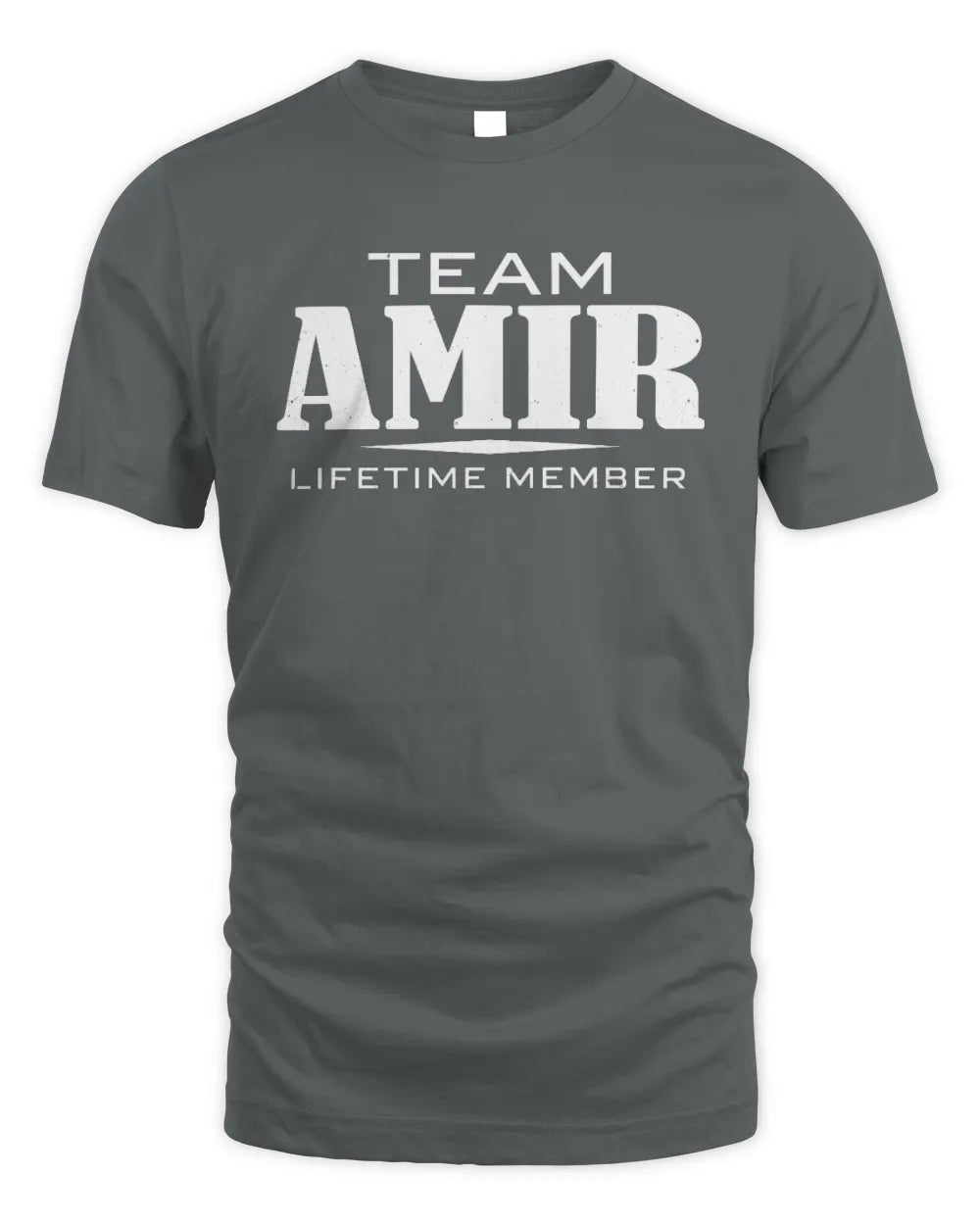AMIR BL62-K4-128 - Personalized “Team NAME Lifetime Member” - Unisex Standard T-Shirt - Charcoal