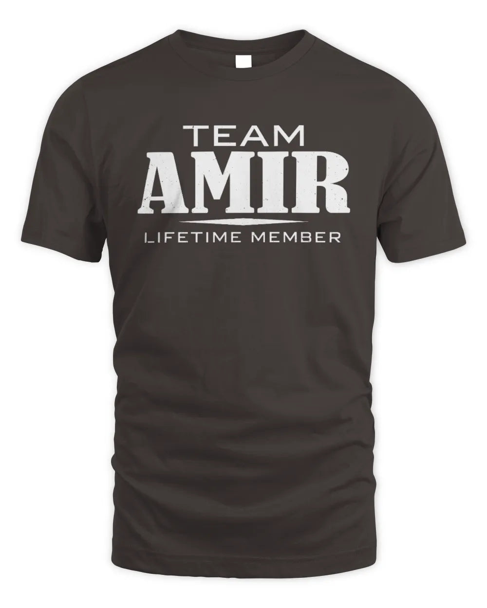 AMIR BL62-K4-128 - Personalized “Team NAME Lifetime Member” - Unisex Standard T-Shirt - Dark Chocolate
