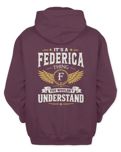 FEDERICA KT06-M008 It’s a [NAME] Thing – You Wouldn’t Understand | Personalized Vintage T-Shirt - Unisex Hoodie - Maroon