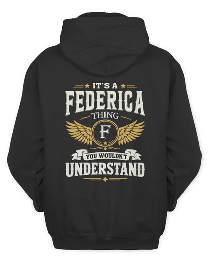 FEDERICA KT06-M008 It’s a [NAME] Thing – You Wouldn’t Understand | Personalized Vintage T-Shirt - Unisex Hoodie - Black