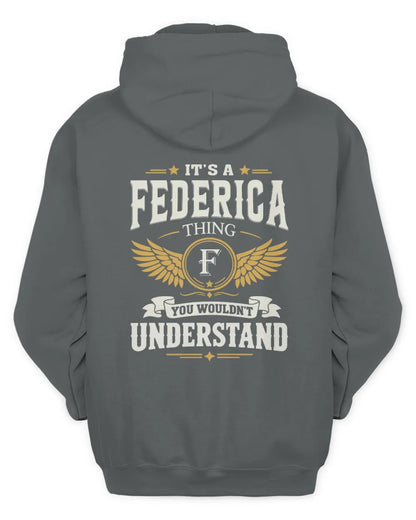 FEDERICA KT06-M008 It’s a [NAME] Thing – You Wouldn’t Understand | Personalized Vintage T-Shirt - Unisex Hoodie - Charcoal