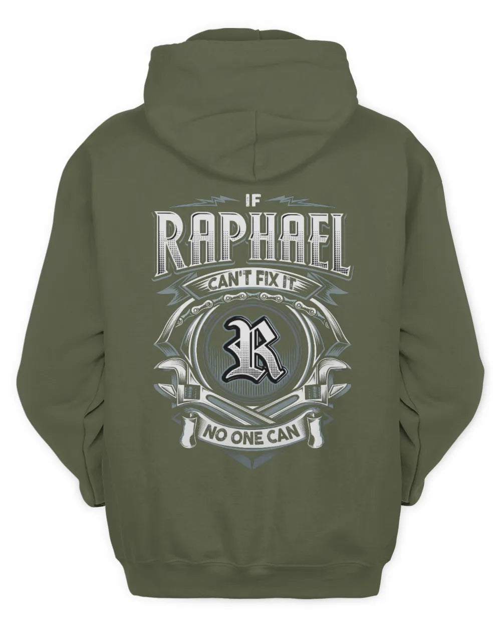 RAPHAEL AP81-K4-626 - Personalized Ahmed Quote Apparel “If Ahmed Can't Fix It, No One Can” - Unisex Hoodie - Military Green