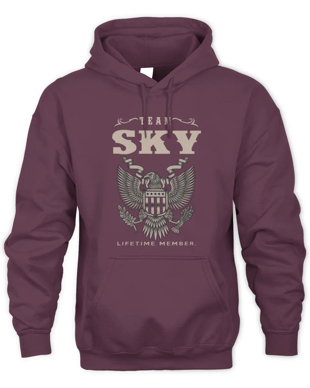 SKY TP06-K82 – Personalized Classic Style Apparel “Team NAME Lifetime Member” - Unisex Hoodie - Maroon