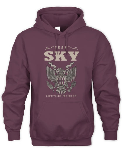 SKY TP06-K82 – Personalized Classic Style Apparel “Team NAME Lifetime Member” - Unisex Hoodie - Maroon