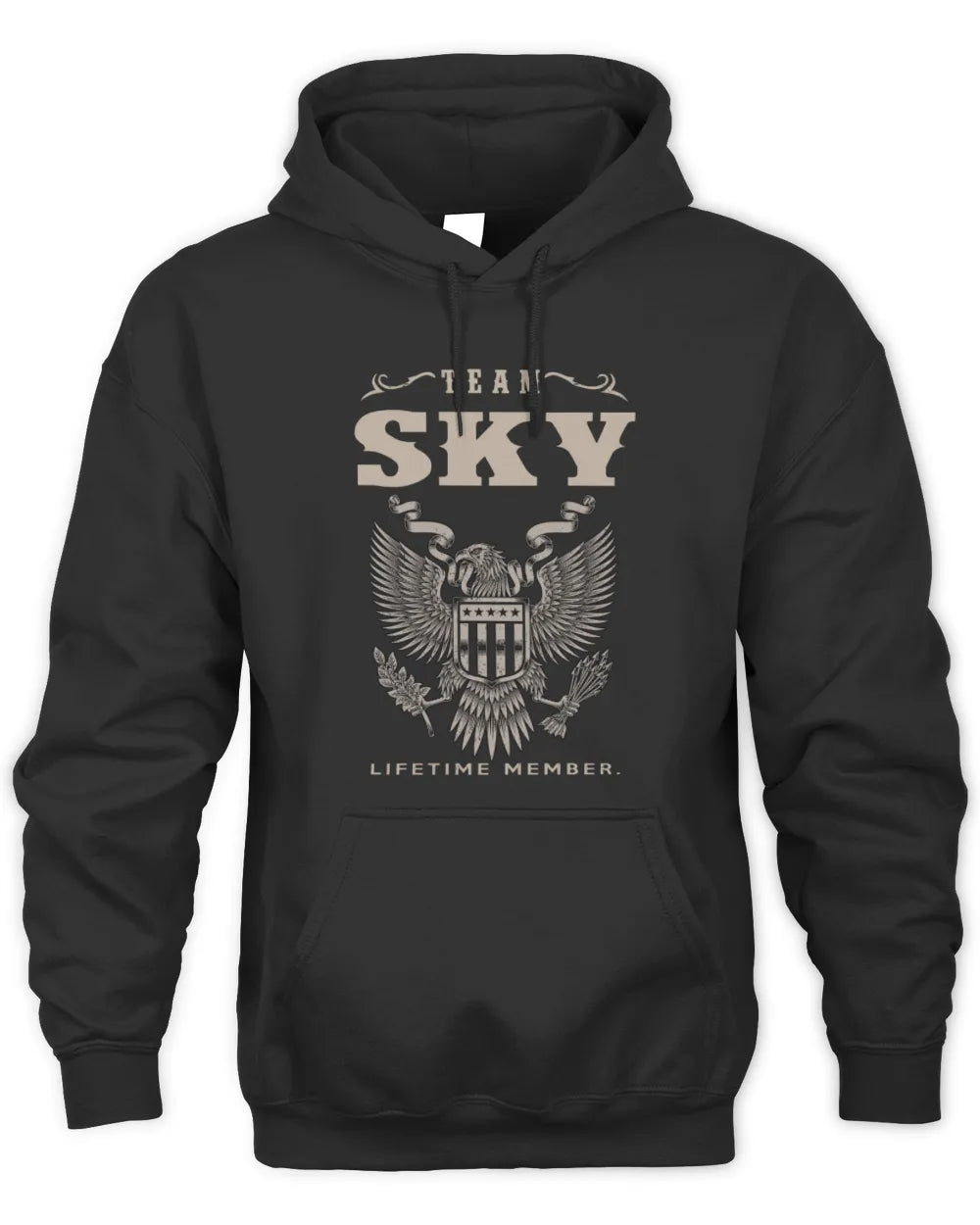 SKY TP06-K82 – Personalized Classic Style Apparel “Team NAME Lifetime Member” - Unisex Hoodie - Black
