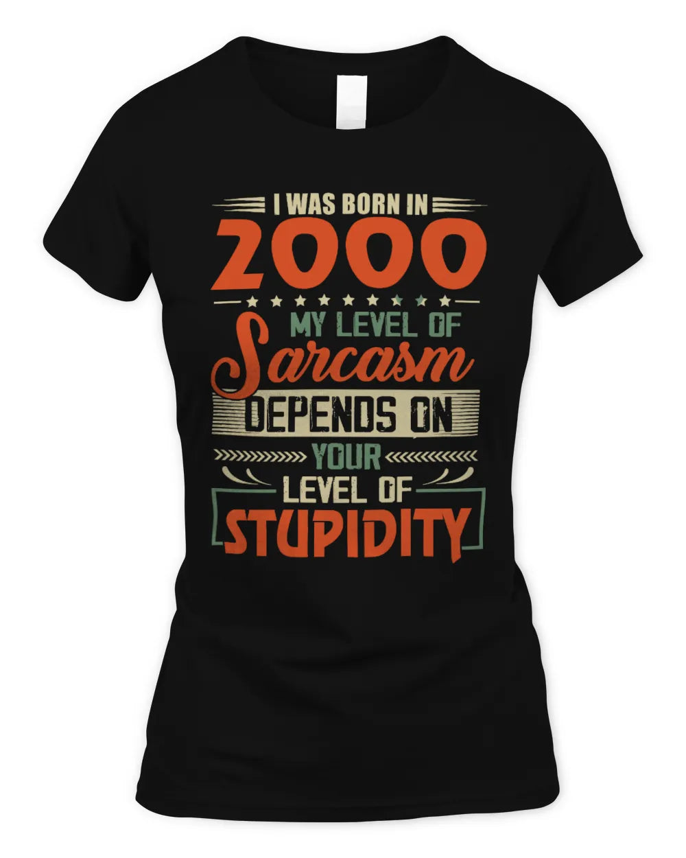 2000 HH89-K2 – Vintage Born to Be Sarcastic T-Shirt - Women's Standard T-Shirt - Black