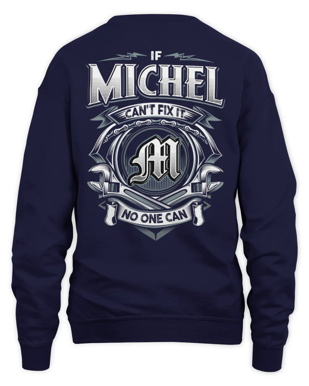 MICHEL AP81-K4-626 - Personalized Ahmed Quote Apparel “If Ahmed Can't Fix It, No One Can” - Unisex Sweatshirt - Navy
