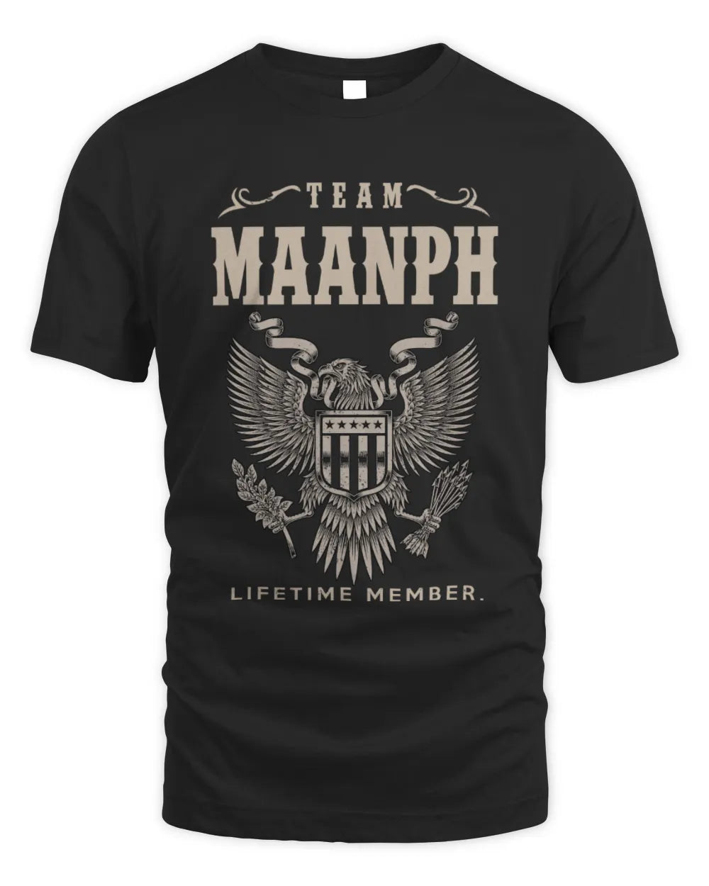 MAANPH TP06-K82 – Personalized Classic Style Apparel “Team NAME Lifetime Member” - Unisex Standard T-Shirt - Black
