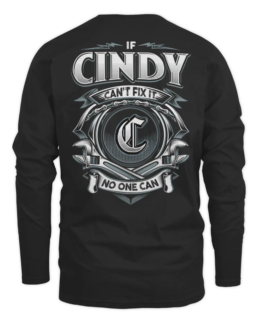 CINDY AP81-K4-626 - Personalized Ahmed Quote Apparel “If Ahmed Can't Fix It, No One Can” - Men's Long Sleeved T-Shirt - Black