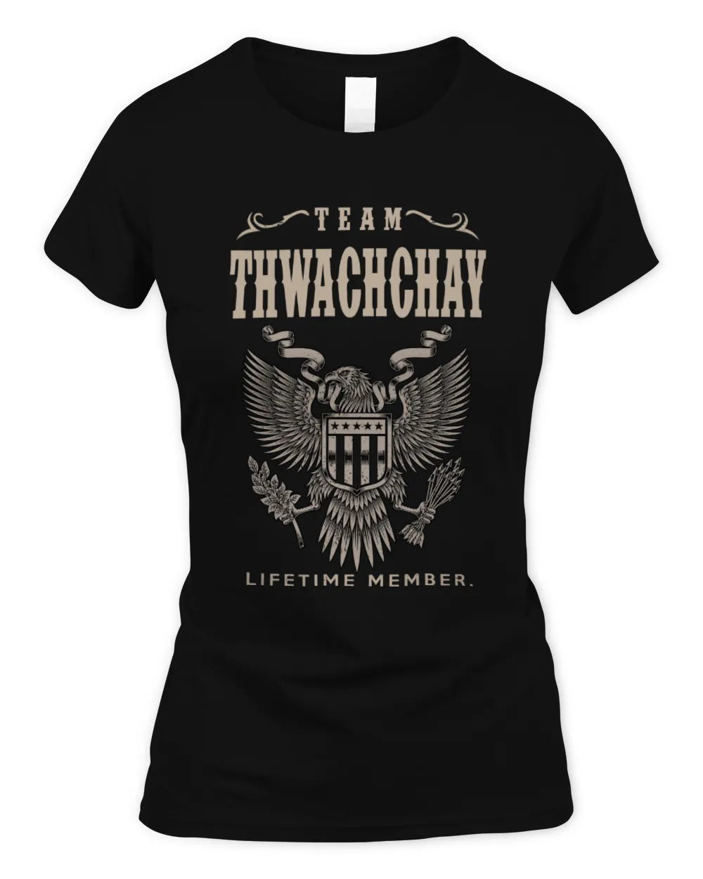 THWACHCHAY TP06-K82 – Personalized Classic Style Apparel “Team NAME Lifetime Member” - Women's Standard T-Shirt - Black