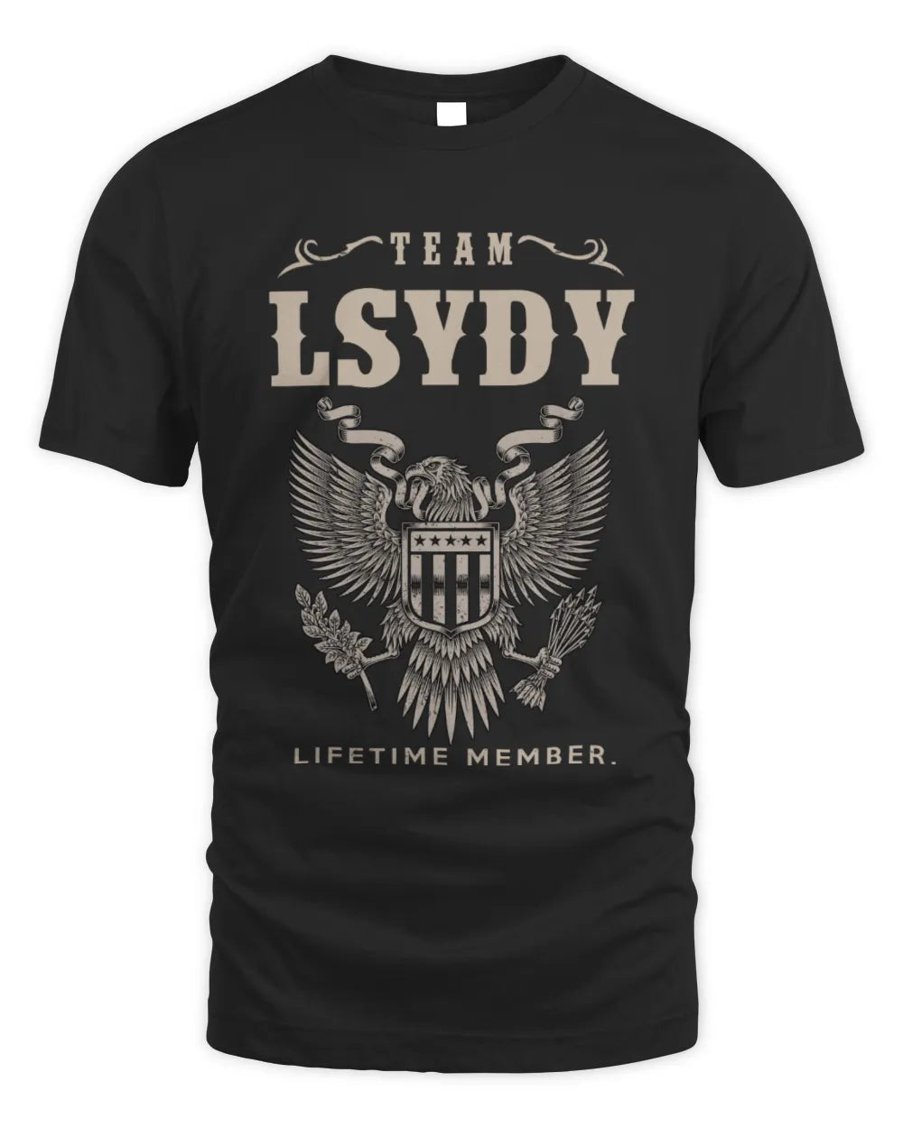 LSYDY TP06-K82 – Personalized Classic Style Apparel “Team NAME Lifetime Member” - Unisex Standard T-Shirt - Black