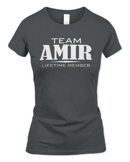 AMIR BL62-K4-128 - Personalized “Team NAME Lifetime Member” - Women's Standard T-Shirt - Charcoal