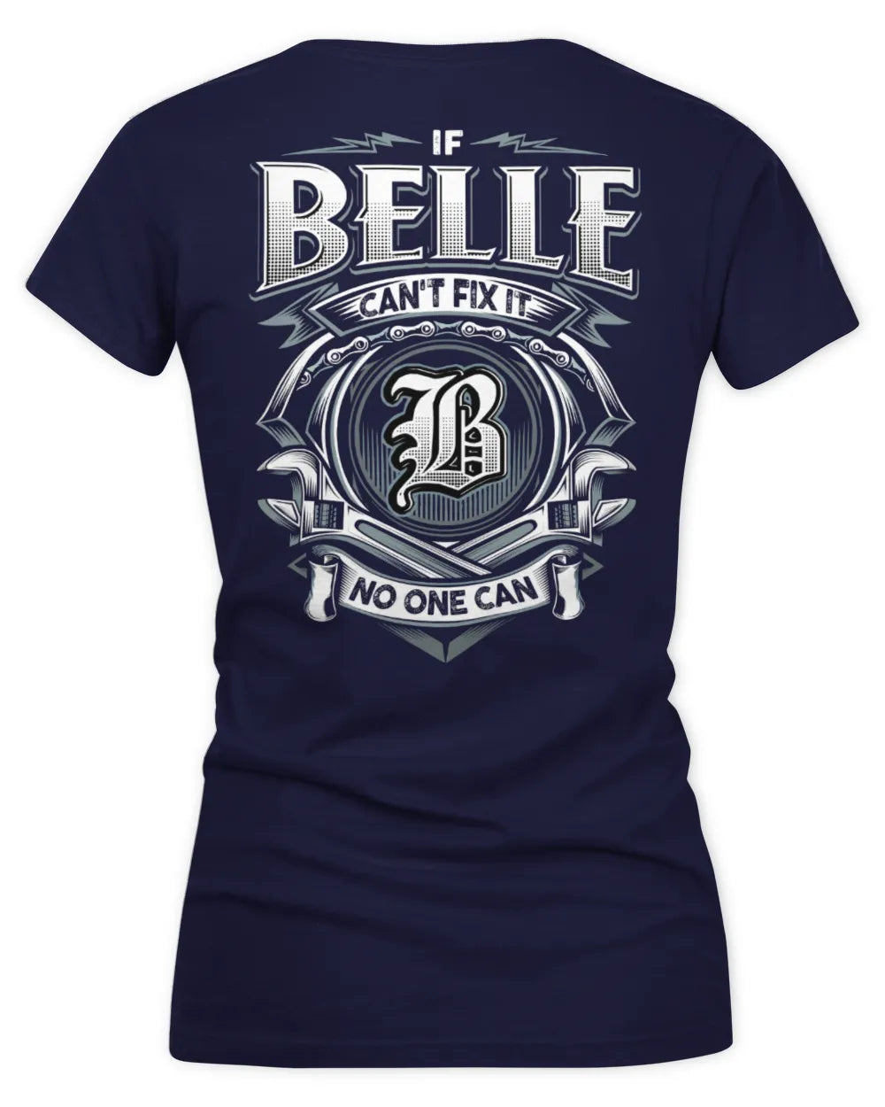 BELLE AP81-K4-626 - Personalized Ahmed Quote Apparel “If Ahmed Can't Fix It, No One Can” - Women's V-Neck T-Shirt - Navy