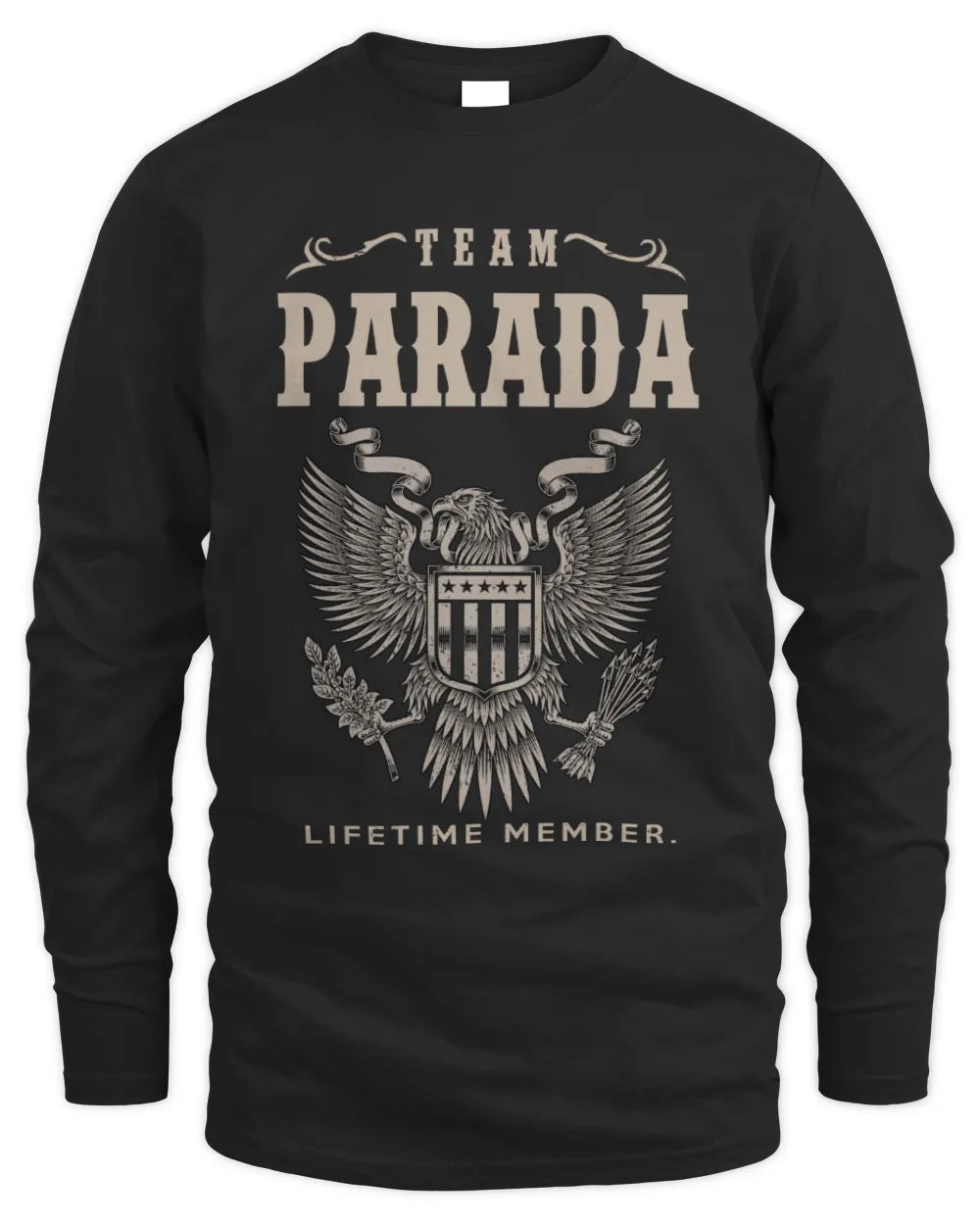 PARADA TP06-K82 – Personalized Classic Style Apparel “Team NAME Lifetime Member” - Men's Long Sleeved T-Shirt - Black
