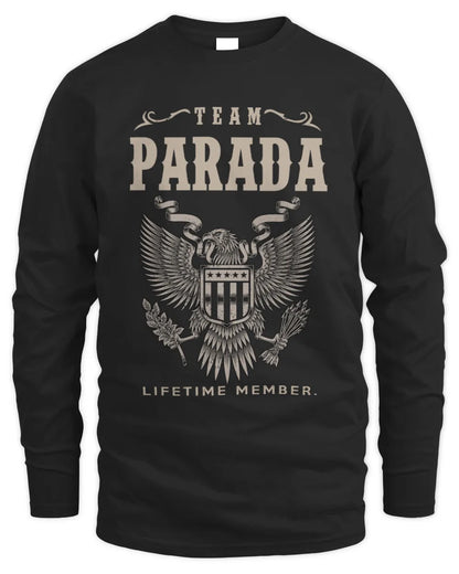 PARADA TP06-K82 – Personalized Classic Style Apparel “Team NAME Lifetime Member” - Men's Long Sleeved T-Shirt - Black