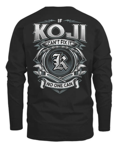 KOJI AP81-K4-626 - Personalized Ahmed Quote Apparel “If Ahmed Can't Fix It, No One Can” - Men's Long Sleeved T-Shirt - Black