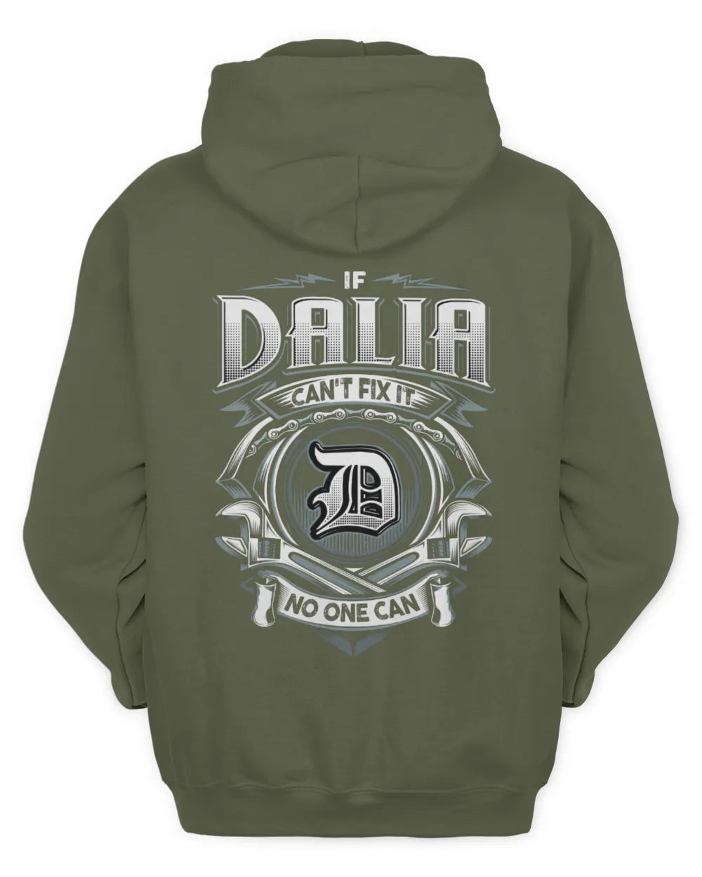 DALIA AP81-K4-626 - Personalized Ahmed Quote Apparel “If Ahmed Can't Fix It, No One Can” - Unisex Hoodie - Military Green