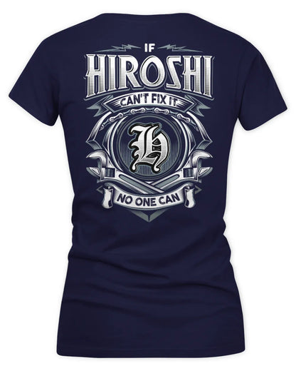 HIROSHI AP81-K4-626 - Personalized Ahmed Quote Apparel “If Ahmed Can't Fix It, No One Can” - Women's V-Neck T-Shirt - Navy