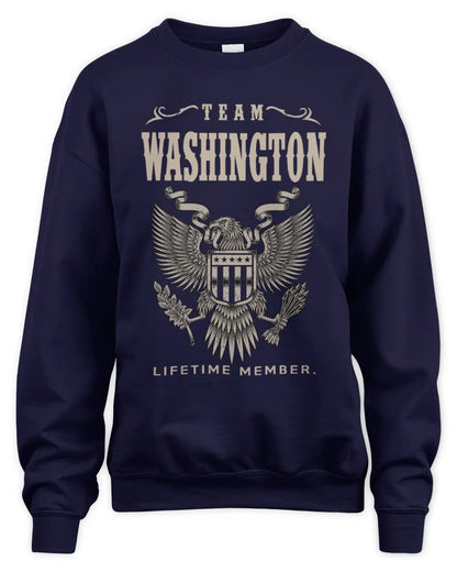 WASHINGTON TP06-K82 – Personalized Classic Style Apparel “Team NAME Lifetime Member” - Unisex Sweatshirt - Navy